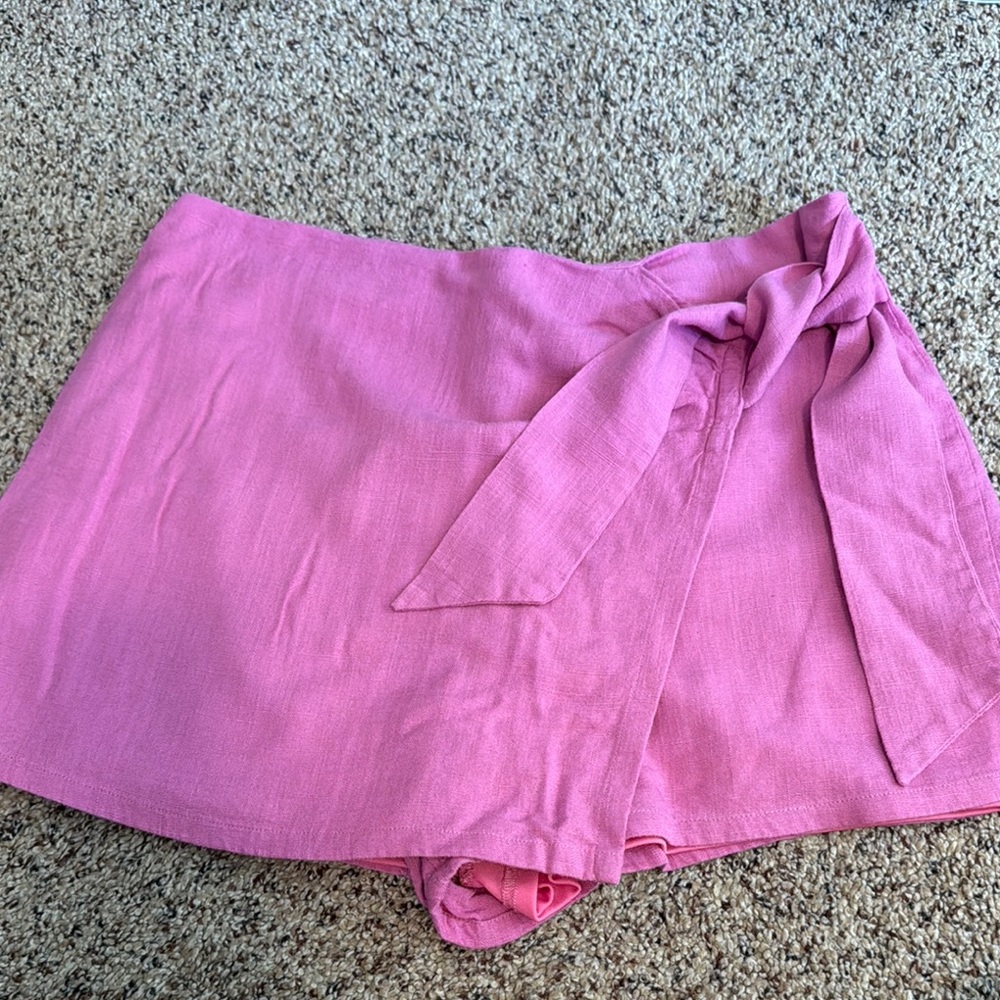 Pink Skort with Tie Detail